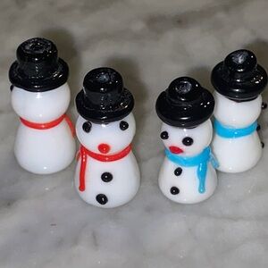 LampWork Snowman Beads (2)